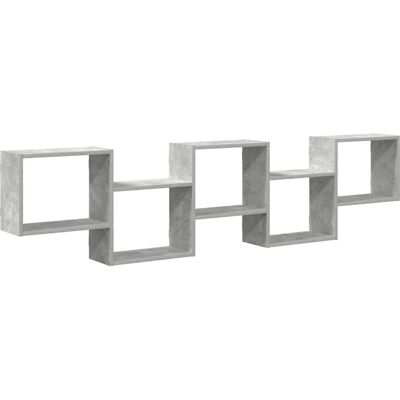 Estante cubo de pared 5 compartimentos madera gris hormigón - Estantería Estante cubo de pared 5 compartimentos madera gris hormigón - Estantería
