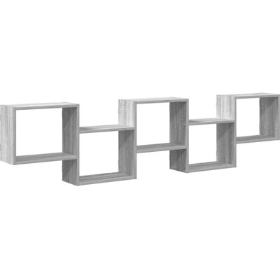 vidaXL Estante cubo de pared 5 compartimentos madera gris Sonoma - Estantería de pared vidaXL Estante cubo de pared 5 compartimentos madera gris Sonoma - Estantería de pared