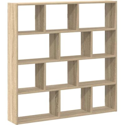 vidaXL Sonoma Oak Wall Cube Shelf - 12 Compartments Storage vidaXL Sonoma Oak Wall Cube Shelf - 12 Compartments Storage