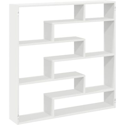 vidaXL Wand Cube Shelf 7 Compartments Wit Engineered Wood - Wand Cube Shelf vidaXL Wand Cube Shelf 7 Compartments Wit Engineered Wood - Wand Cube Shelf
