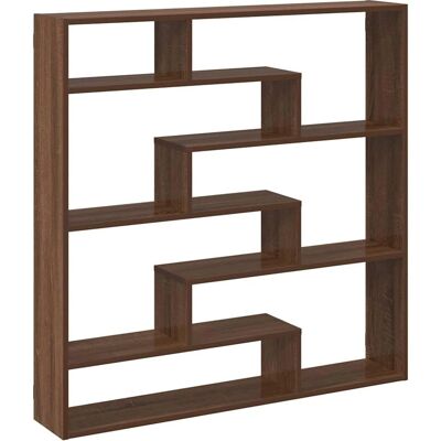 vidaXL Brown Oak Wall Cube Shelf 7 Compartments - Wall Shelf vidaXL Brown Oak Wall Cube Shelf 7 Compartments - Wall Shelf