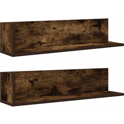 vidaXL Wandregale 2er Set Eiche Dunkel - Shelve vidaXL Wandregale 2er Set Eiche Dunkel - Shelve
