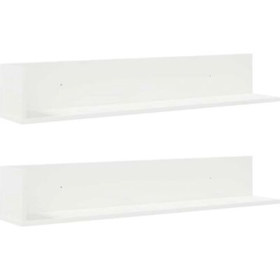 vidaXL Wall Shelves 2 pcs White 100x16.5x16.5 cm Engineered Wood - Wall Shelves vidaXL Wall Shelves 2 pcs White 100x16.5x16.5 cm Engineered Wood - Wall Shelves