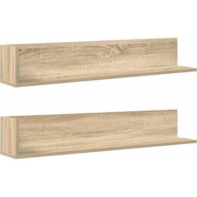 vidaXL Wandregale 2 Stk. Sonoma-Eiche 100x16,5x16,5 cm Holzwerkstoff - Wandregale vidaXL Wandregale 2 Stk. Sonoma-Eiche 100x16,5x16,5 cm Holzwerkstoff - Wandregale