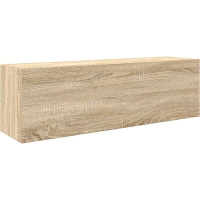 vidaXL Badezimmer-Wandregal Sonoma Eiche 100x25x30 cm - Badaufbewahrung vidaXL Badezimmer-Wandregal Sonoma Eiche 100x25x30 cm - Badaufbewahrung