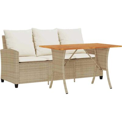 VidaXL Havemøbler 3-personers sofa i beige kunstflet VidaXL Havemøbler 3-personers sofa i beige kunstflet