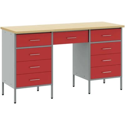 vidaXL Set von 3 Red Steel Workshop Cabinet - Workshop Cabinet vidaXL Set von 3 Red Steel Workshop Cabinet - Workshop Cabinet