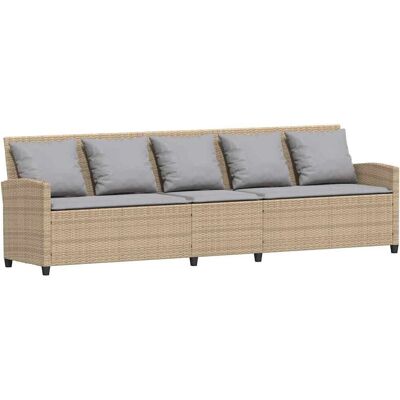vidaXL Gartensofa 5-Sitzer Beige Poly Rattan - Gartenmöbel vidaXL Gartensofa 5-Sitzer Beige Poly Rattan - Gartenmöbel