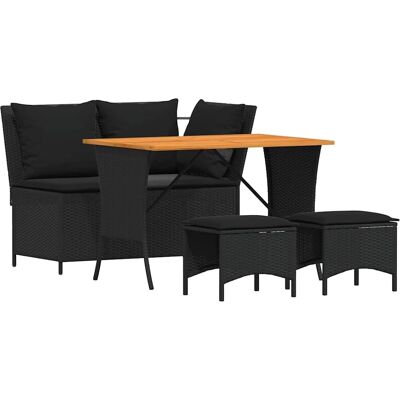 vidaXL Gartentisch-Set 4-tlg. mit Kissen - Schwarz vidaXL Gartentisch-Set 4-tlg. mit Kissen - Schwarz