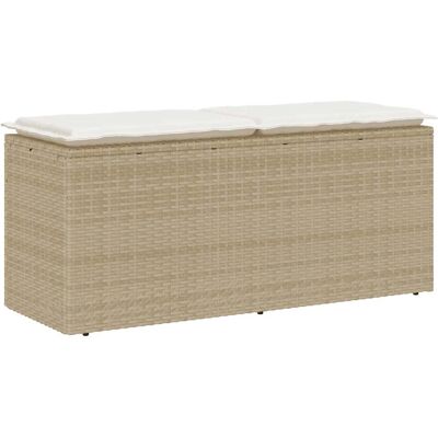 vidaXL Tuinbank met kussen - Poly rotan - Tuinmeubilair vidaXL Tuinbank met kussen - Poly rotan - Tuinmeubilair