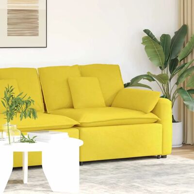 vidaXL Modulares Sofa Endmodul mit Armlehne Hellgelb 100 cm - Modulares Sofa vidaXL Modulares Sofa Endmodul mit Armlehne Hellgelb 100 cm - Modulares Sofa