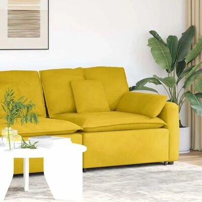 vidaXL Module de fin de canapé modulaire avec repose-bras - Jaune - Mobilier de salon - Publicité vidaXL Module de fin de canapé modulaire avec repose-bras - Jaune - Mobilier de salon - Publicité