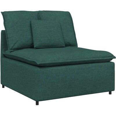 vidaXL Modulares Sofa Mittelmodul mit Kissen Dunkelgrün 100 cm - Sofa vidaXL Modulares Sofa Mittelmodul mit Kissen Dunkelgrün 100 cm - Sofa