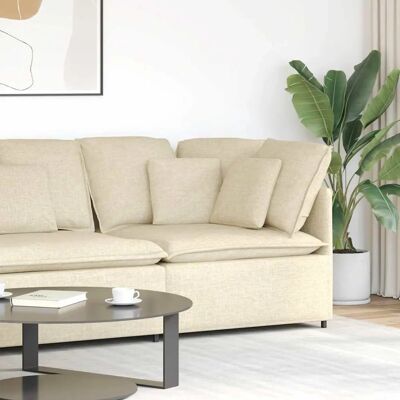 vidaXL Modulares Sofa Eckmodul mit Kissen Creme - Couch vidaXL Modulares Sofa Eckmodul mit Kissen Creme - Couch