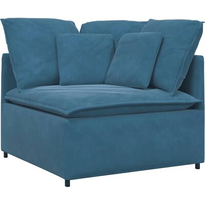 vidaXL Modulaire Hoekbank met Kussens Blauw - Bank vidaXL Modulaire Hoekbank met Kussens Blauw - Bank