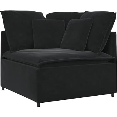 vidaXL Canapé Modulable d'Angle avec Coussins - 100 cm - Noir vidaXL Canapé Modulable d'Angle avec Coussins - 100 cm - Noir
