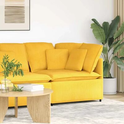 vidaXL Modulares Sofa Eckmodul mit Kissen Hellgelb - Sofa vidaXL Modulares Sofa Eckmodul mit Kissen Hellgelb - Sofa