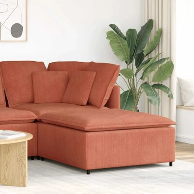vidaXL Modulares Sofa Fußhocker-Modul Rot Orange 100x100x48 cm - Sofa vidaXL Modulares Sofa Fußhocker-Modul Rot Orange 100x100x48 cm - Sofa