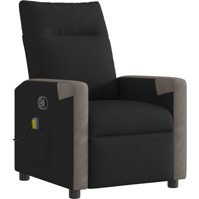 VidaXL Fauteuil Accent - Zwart - Massage Reclininer VidaXL Fauteuil Accent - Zwart - Massage Reclininer