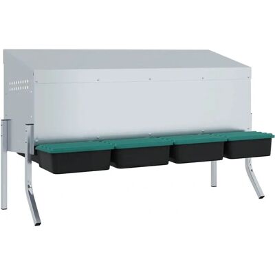 vidaXL Kyllinge redekasse 4 Rum med Ben Galvaniseret Stål Sølv 110 x 50 x 63/68 cm vidaXL Kyllinge redekasse 4 Rum med Ben Galvaniseret Stål Sølv 110 x 50 x 63/68 cm
