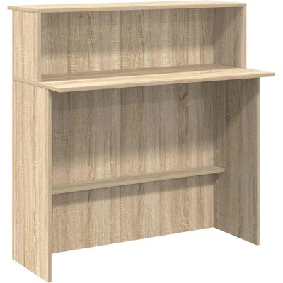 vidaXL Sonoma Eiken Balie Beton Grijs - 100x50x103.5 cm - Geïntegreerd hout vidaXL Sonoma Eiken Balie Beton Grijs - 100x50x103.5 cm - Geïntegreerd hout