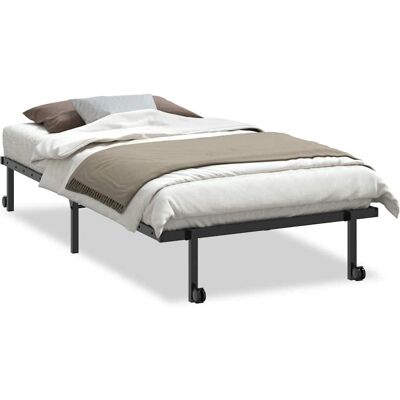 vidaXL Bettgestell - Klappbar Stahl Schwarz 107x203 cm - Bettgestell vidaXL Bettgestell - Klappbar Stahl Schwarz 107x203 cm - Bettgestell
