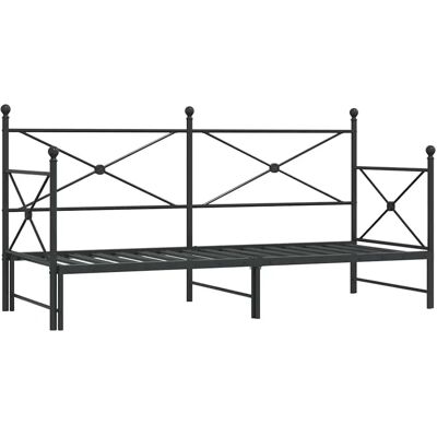 VIDAXL Steel Black 90x200cm Sofa Bed - Supportive & Multi-Functional VIDAXL Steel Black 90x200cm Sofa Bed - Supportive & Multi-Functional