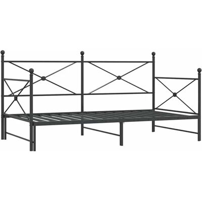 vidaXL 107x203 cm Musta terässohva ja sänky - 2 in 1 vidaXL 107x203 cm Musta terässohva ja sänky - 2 in 1
