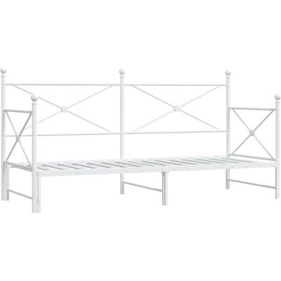 vidaXL Uitklapbaar 2-in-1 Bed Wit 90x200cm Staal vidaXL Uitklapbaar 2-in-1 Bed Wit 90x200cm Staal