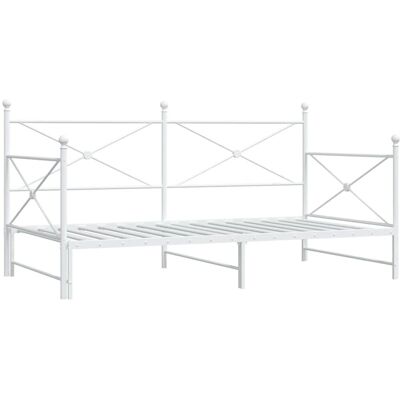 vidaXL Stalen Wit 107x203cm Uitklapbare Daybed - Slaapbank vidaXL Stalen Wit 107x203cm Uitklapbare Daybed - Slaapbank