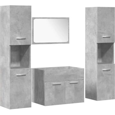 vidaXL Badeværelsesmøbel-Set - Beton Grå - 4 Stykker vidaXL Badeværelsesmøbel-Set - Beton Grå - 4 Stykker