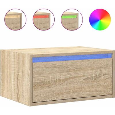 vidaXL Wandmontiertes TV-Board - Sonoma Eiche - Platzsparend & LED-Beleuchtung vidaXL Wandmontiertes TV-Board - Sonoma Eiche - Platzsparend & LED-Beleuchtung