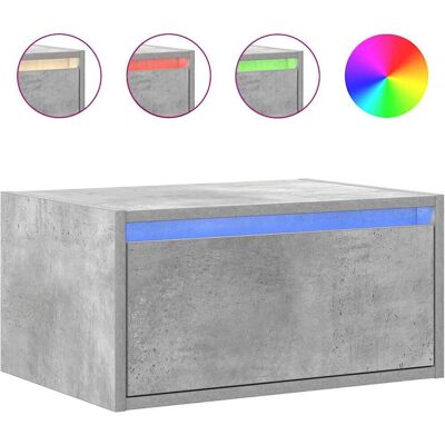 vidaXL Wandmontierter TV-Schrank mit LED-Lichtern Betongrau - Fernsehtisch vidaXL Wandmontierter TV-Schrank mit LED-Lichtern Betongrau - Fernsehtisch