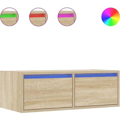 vidaXL Meuble TV Chêne Sonoma avec LED - Meuble TV - Publicité vidaXL Meuble TV Chêne Sonoma avec LED - Meuble TV - Publicité