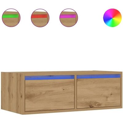 vidaXL TV-Schrank mit LED-Leuchten - Artisan Eiche vidaXL TV-Schrank mit LED-Leuchten - Artisan Eiche
