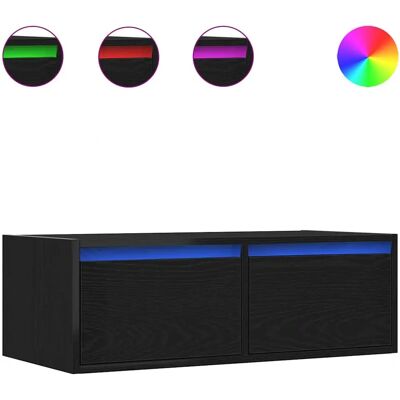 vidaXL TV Cabinet with LED Lights Black Oak - TV cabinet vidaXL TV Cabinet with LED Lights Black Oak - TV cabinet