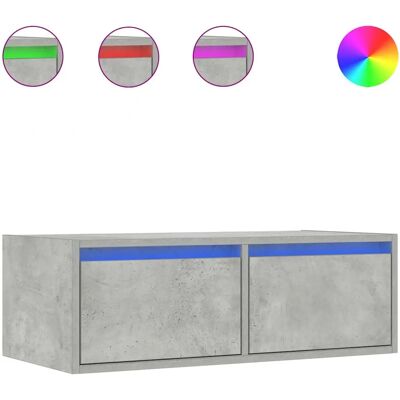 vidaXL 860241 TV-Schrank mit LED-Leuchten Betonggrau vidaXL 860241 TV-Schrank mit LED-Leuchten Betonggrau