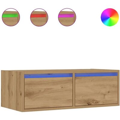 vidaXL 860246 Artisan Oak TV Cabinet with LED Lights - TV cabinet vidaXL 860246 Artisan Oak TV Cabinet with LED Lights - TV cabinet