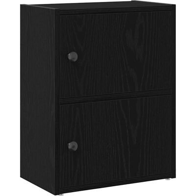 vidaXL 860356 Zwart Eiken Boekenkast - Woonkamer vidaXL 860356 Zwart Eiken Boekenkast - Woonkamer
