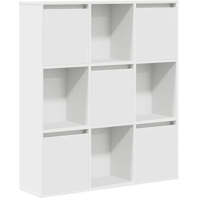 vidaXL Boekenkast - 101,5 cm / 89 cm Wit Gestructureerd Hout Opbergplank vidaXL Boekenkast - 101,5 cm / 89 cm Wit Gestructureerd Hout Opbergplank