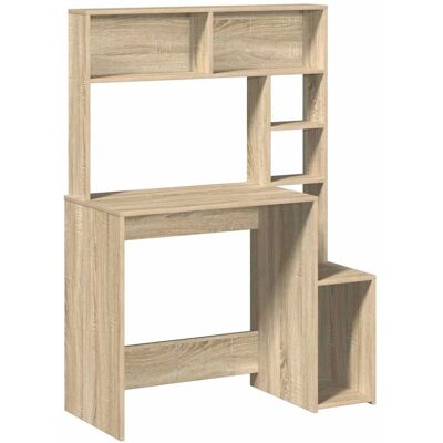 vidaXL Sonoma Eiken Bureau met Planken - Bureau vidaXL Sonoma Eiken Bureau met Planken - Bureau