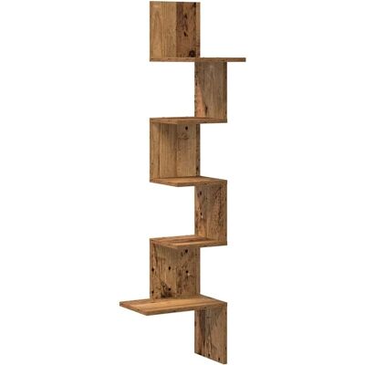 Wandhoekplank Old Wood 32x32x127,5 cm - Wandplank Wandhoekplank Old Wood 32x32x127,5 cm - Wandplank