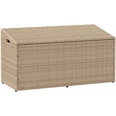vidaXL Gartenschrank Beige 110x50x58 cm Poly Rattan vidaXL Gartenschrank Beige 110x50x58 cm Poly Rattan