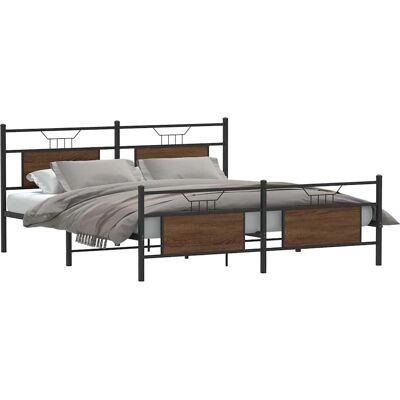 vidaXL Bedframe Bruin Staal 180x200cm - Bed vidaXL Bedframe Bruin Staal 180x200cm - Bed