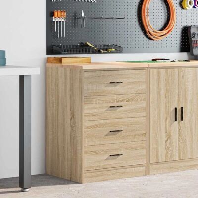 vidaXL Garage-opberkast Sonoma-Eik Massiefdenen Bruin - Garage Storage Cabinet vidaXL Garage-opberkast Sonoma-Eik Massiefdenen Bruin - Garage Storage Cabinet