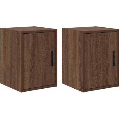 vidaXL Vægskabe til garage 2 stk Brun Eg - Garage Wall Cabinets vidaXL Vægskabe til garage 2 stk Brun Eg - Garage Wall Cabinets