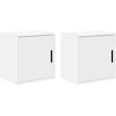 vidaXL - Armarios de pared 2 uds para garaje madera de ingeniería blanco - Armarios de pared vidaXL - Armarios de pared 2 uds para garaje madera de ingeniería blanco - Armarios de pared