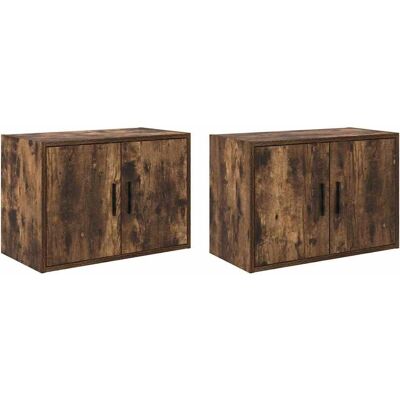 vidaXL Armoire murale de garage - Chêne fumé - 60x30x41cm - 2 pcs - Publicité vidaXL Armoire murale de garage - Chêne fumé - 60x30x41cm - 2 pcs - Publicité