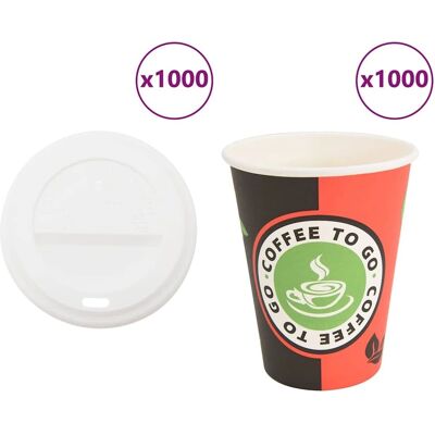 vidaXL Paper Coffee Cups with Lids 1000 pcs 4oz 100ml - Kaffekopper vidaXL Paper Coffee Cups with Lids 1000 pcs 4oz 100ml - Kaffekopper