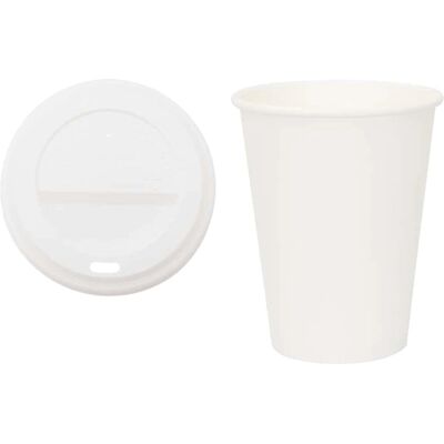 vidaXL Papieren Koffiebekers met Deksel 12oz - Coffee Cups vidaXL Papieren Koffiebekers met Deksel 12oz - Coffee Cups